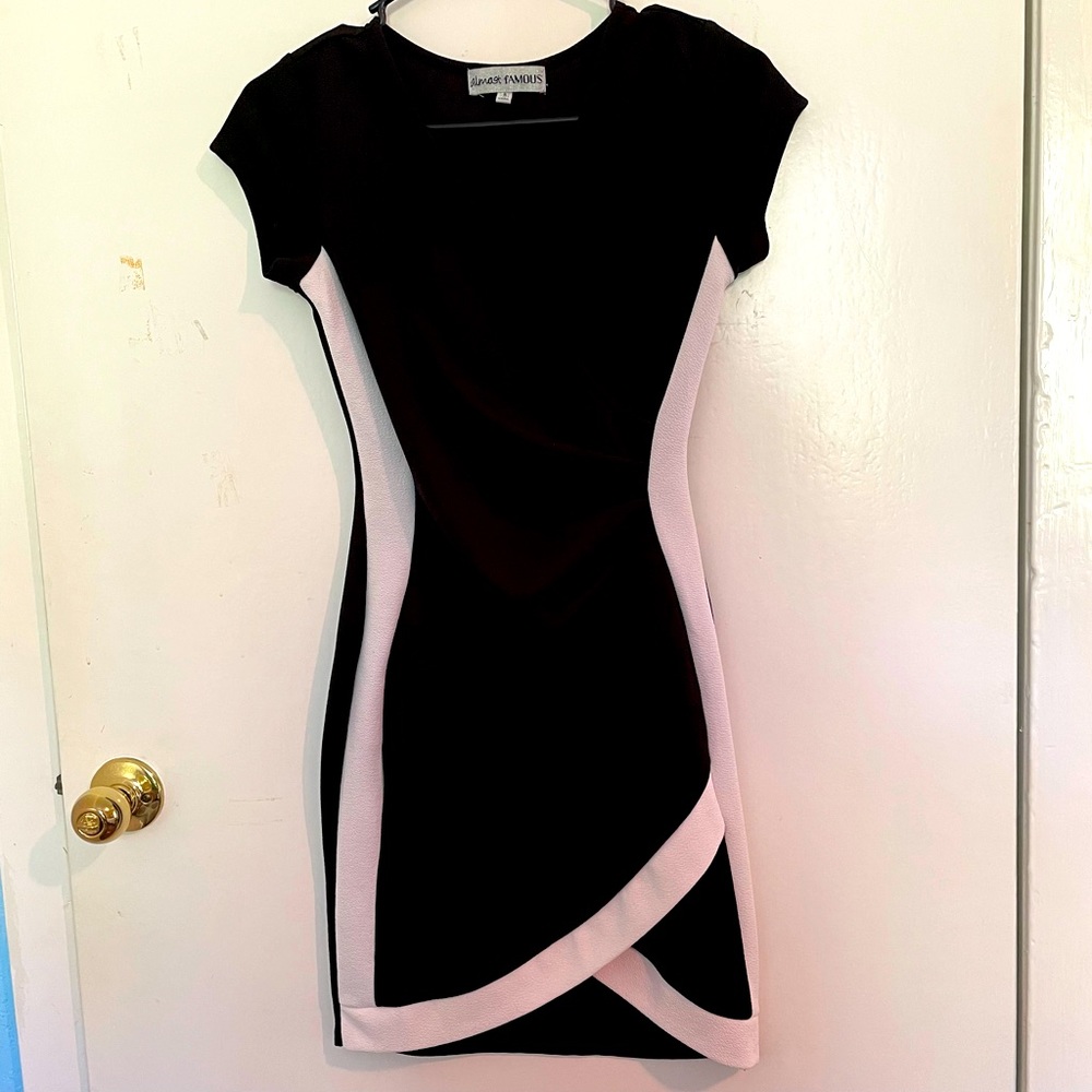 Black Bodycon dress with White Outline